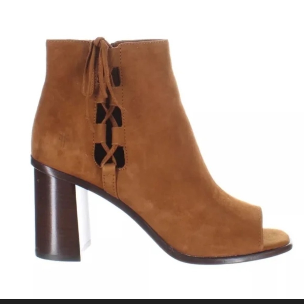 Frye Womens Amy Side Ghillie Suede Open Toe
Heeled Booties Luxury
Designer $360